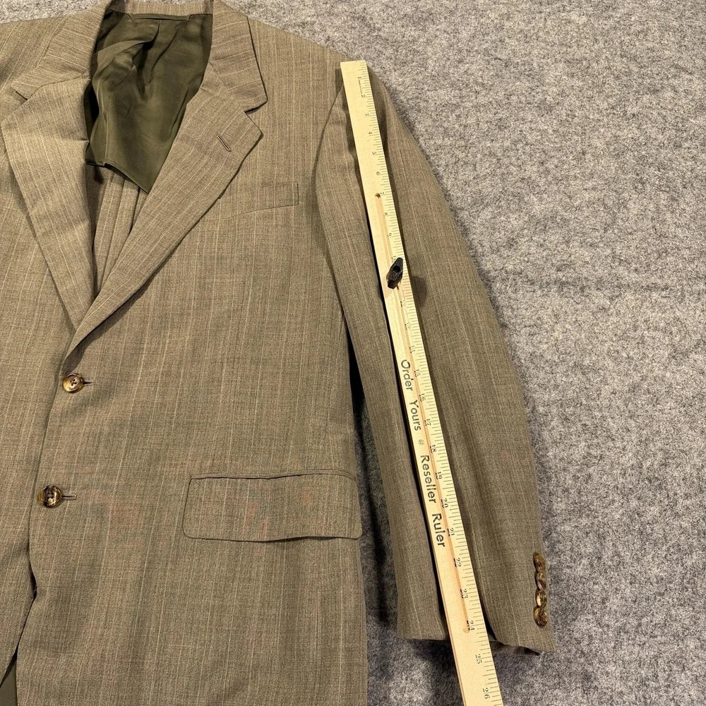 Oxxford Clothes Suit Jacket Mens 43 L Brown Wool Super Worsted Aristocrat Cachet